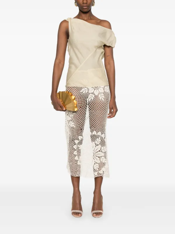 Magda Butrym Crochet Midi Skirt | Neutrals | FARFETCH