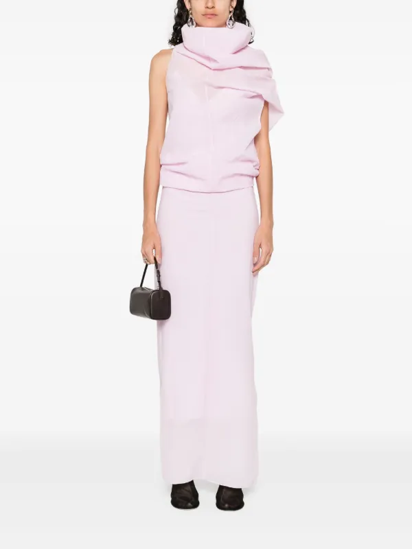 rose pink dress for women BABARONI BABARONI Chiffon Dusty Rose Bridesmaid Dresses Plunging V-Neck Floor-length Long Sleeve with Slit A-line, Dusty Rose / US18