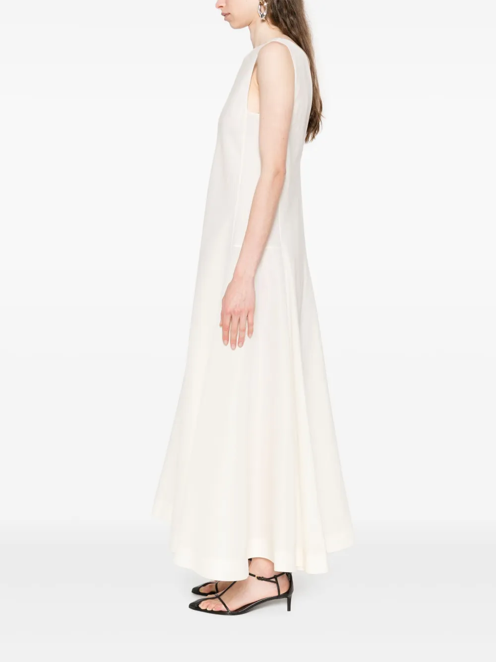 KHAITE Mellie midi-jurk Beige