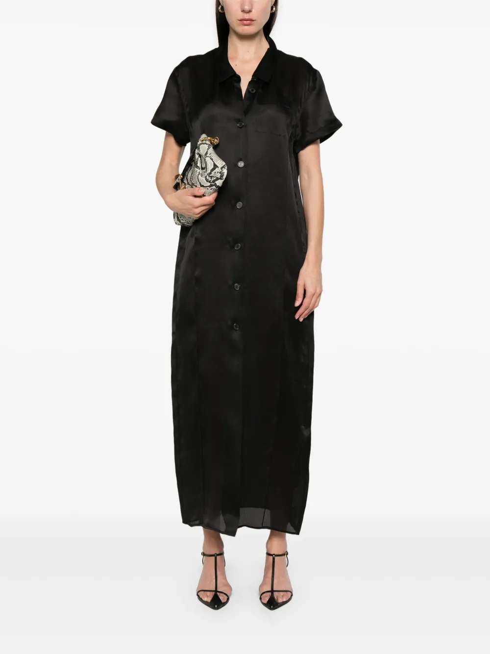 KHAITE Effy midi dress - Zwart