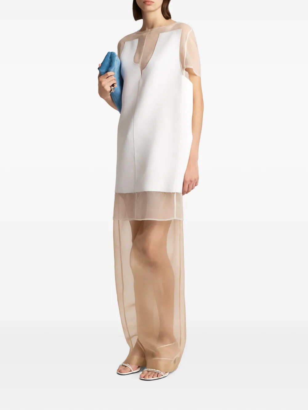 Khaite Winona Mini Dress in White, view 2
