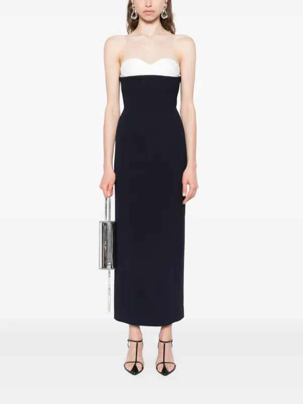 green emerald velvet dress Khaite Black Ruffle V-Neck Evening Gown