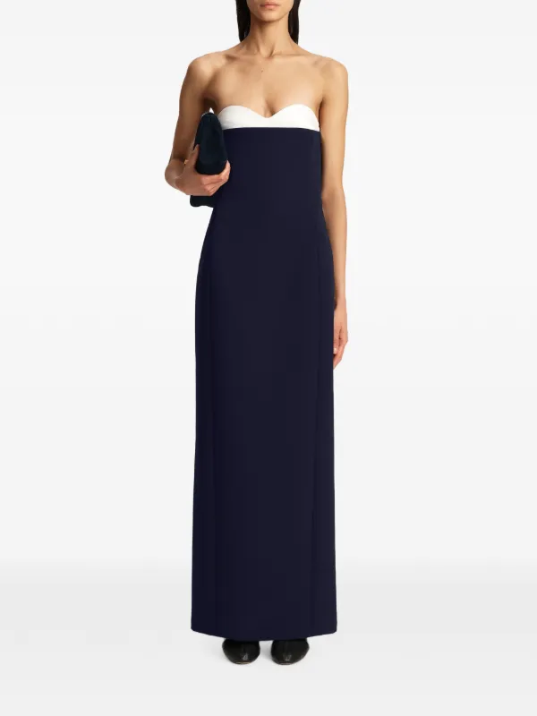 Khaite Women's Yael Crepe Strapless Gown - Dark Navy