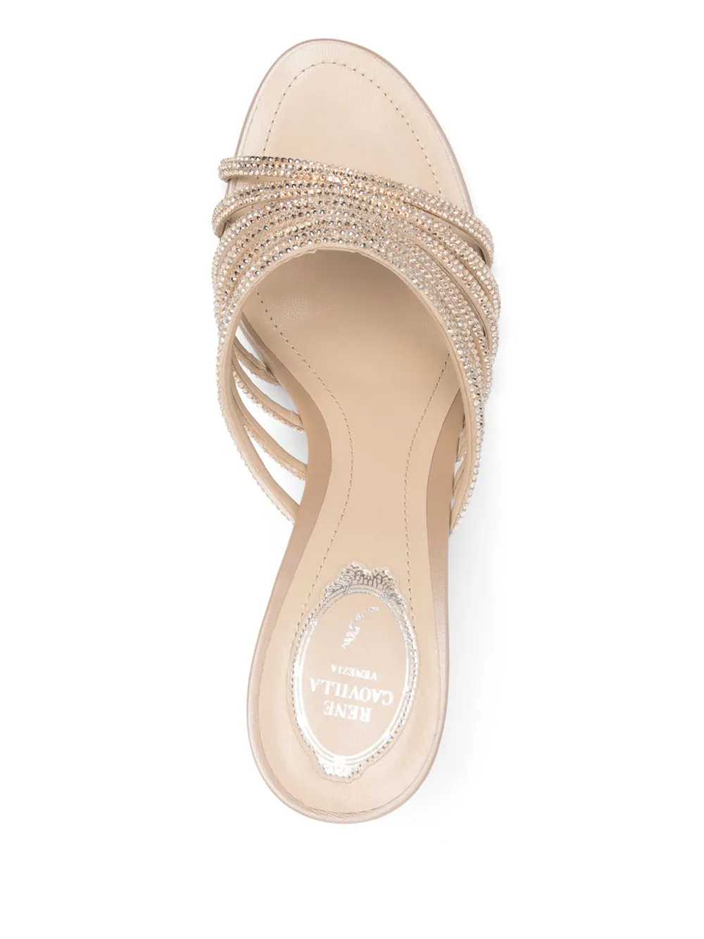 René Caovilla Octavia sandalen verfraaid met kristallen Beige