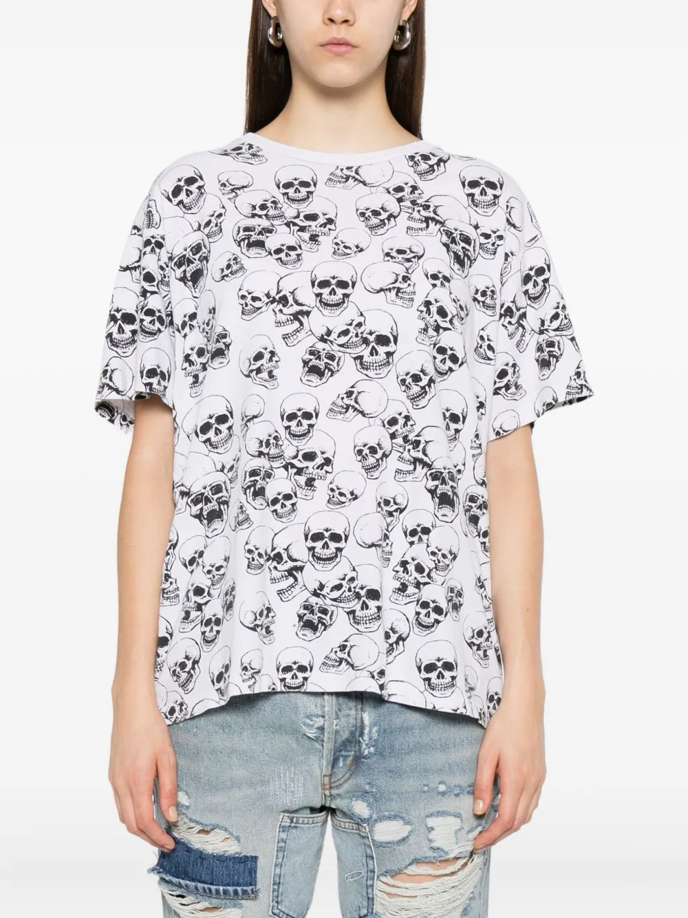 GALLERY DEPT. T-shirt met doodskopprint Wit