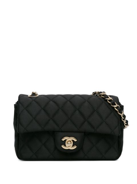 CHANEL 2012-2013 Mini Rectangular Classic Satin Single Flap crossbody bag Women