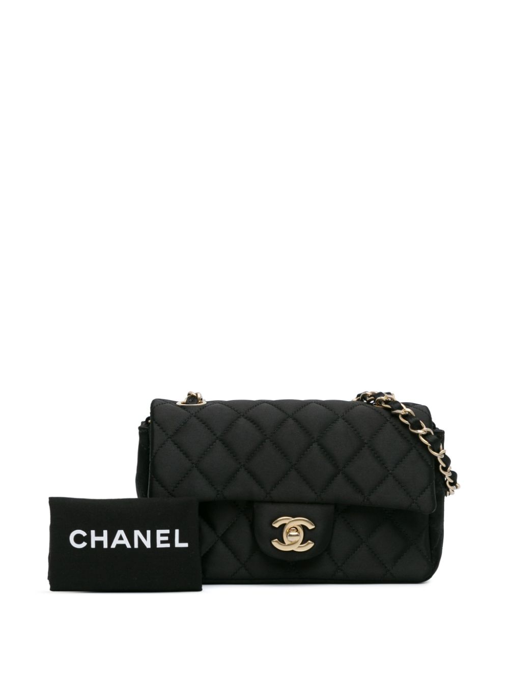 Cheap HOT SALE CHANEL 2012-2013 Mini Rectangular Classic Satin Single Flap crossbody bag Women