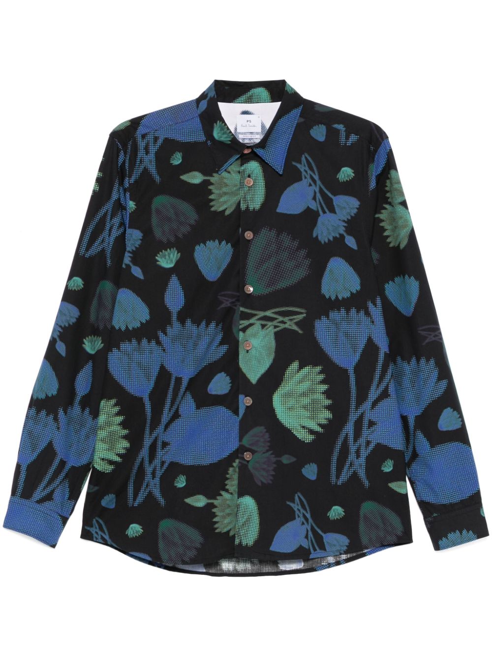 PS Paul Smith Katoenen overhemd met bloemenprint Blauw