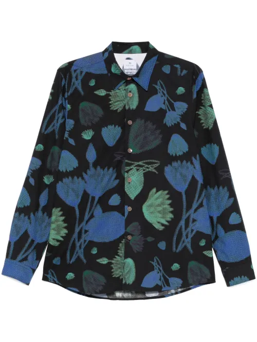 Chemise en coton à fleurs - PS Paul Smith - Modalova