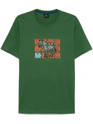 Tシャツ・カットソー PS BY PAUL SMITH Men T Shirts PS Paul Smith Men's Cotton Zebra Logo T-Shirt, Black