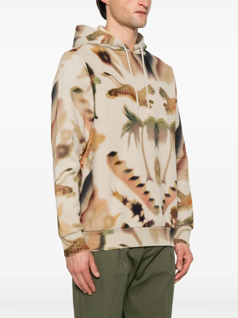 Shop Paul Smith Graphic-print Hoodie In Neutrals