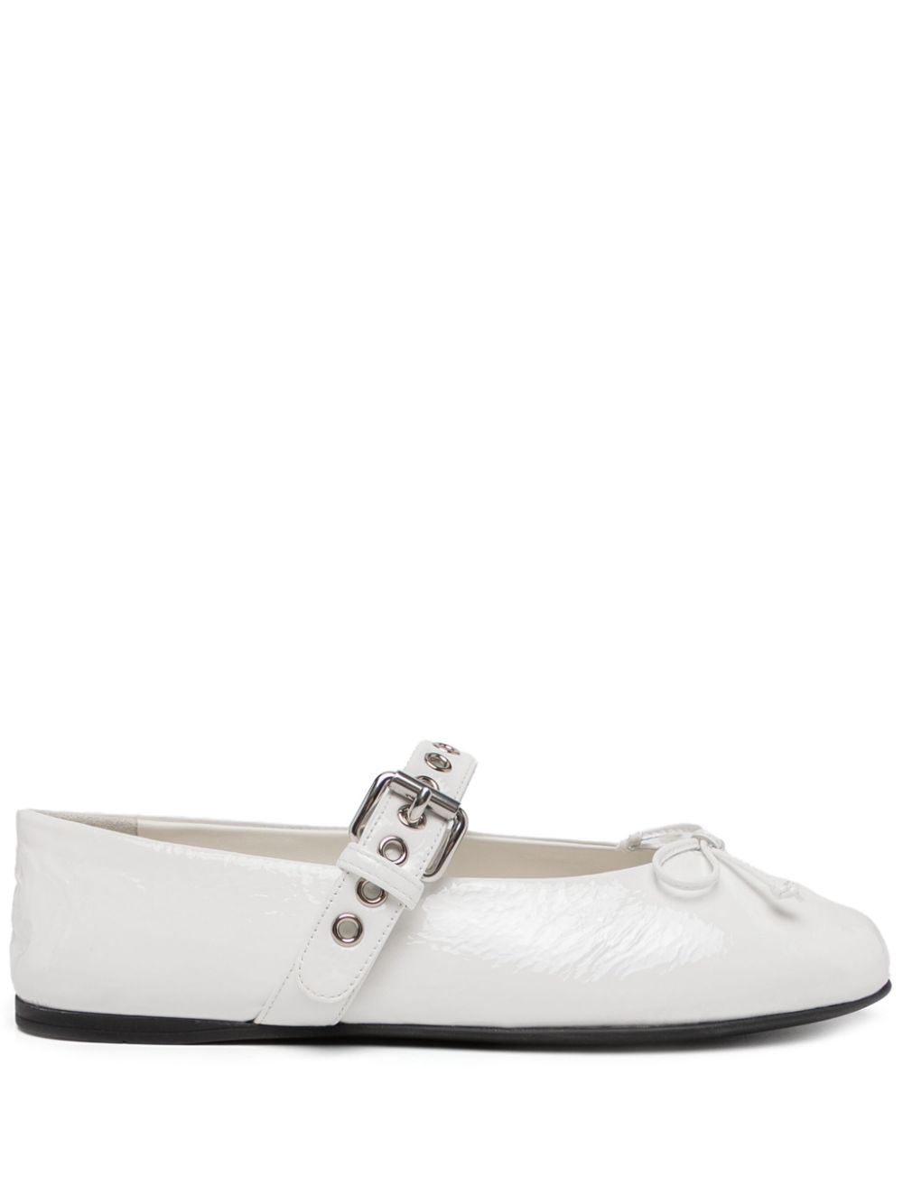 Miu bow detail ballerina shoes White