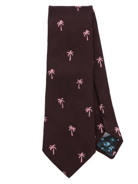 Paul Smith palm trees-embroidered tie