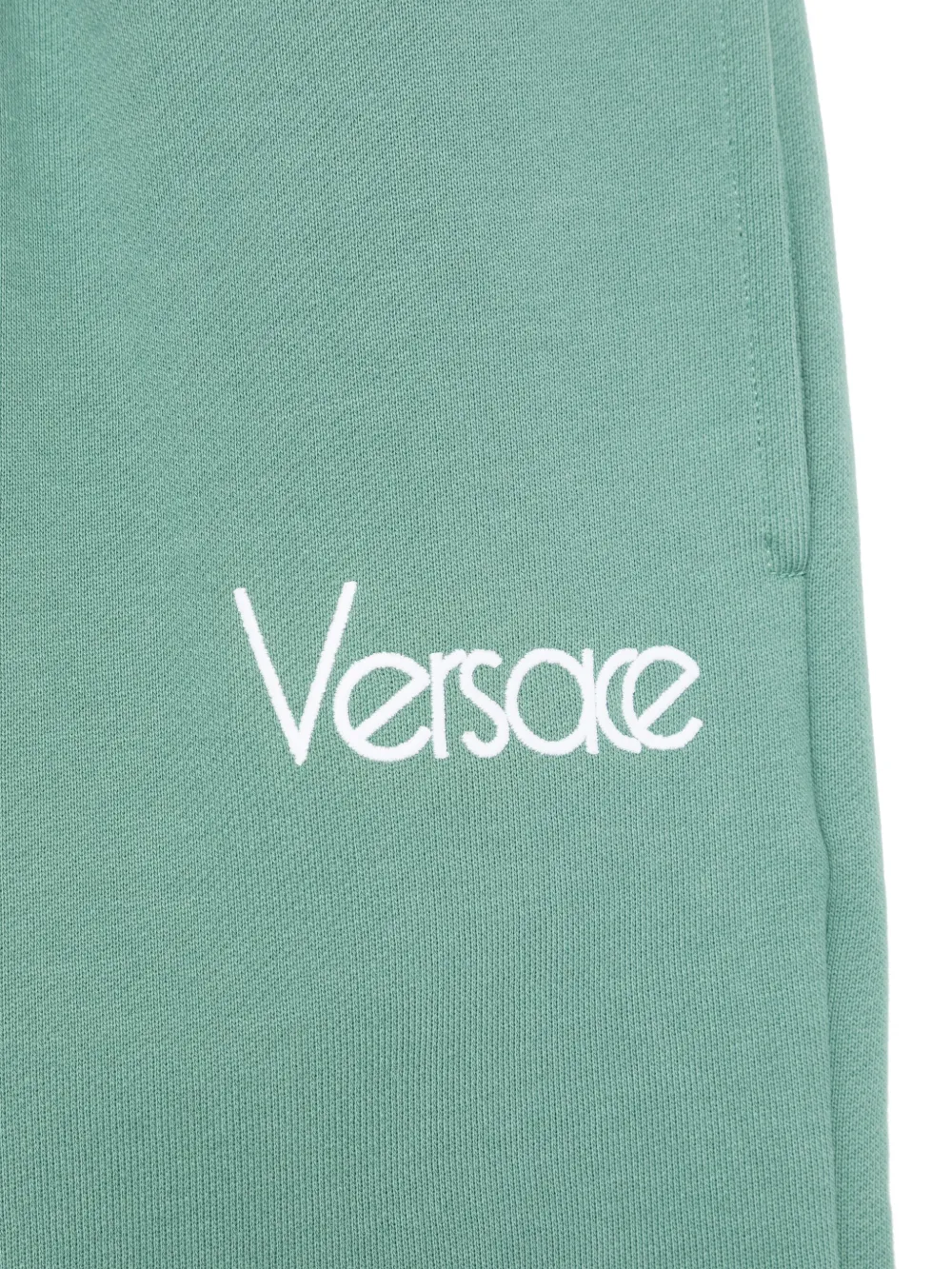 Versace Kids Trainingsbroek met geborduurd logo Groen