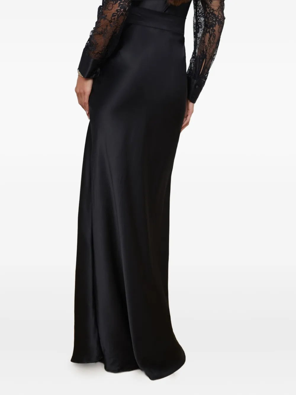 L'agence Ryker Bias Waistband Maxi Skirt In Black