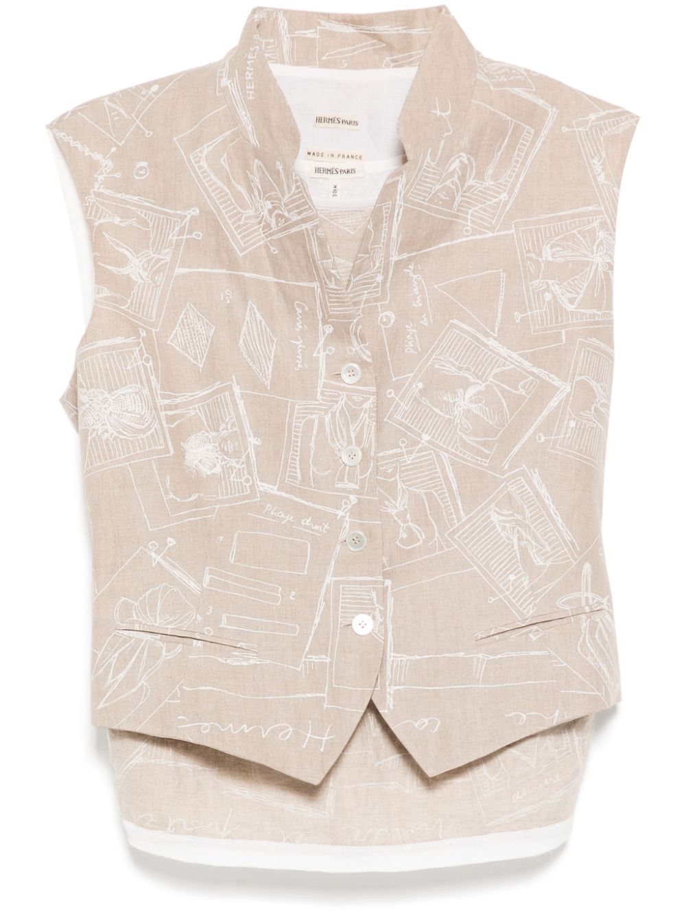 1990-2000s ensemble sleeveless jacket top