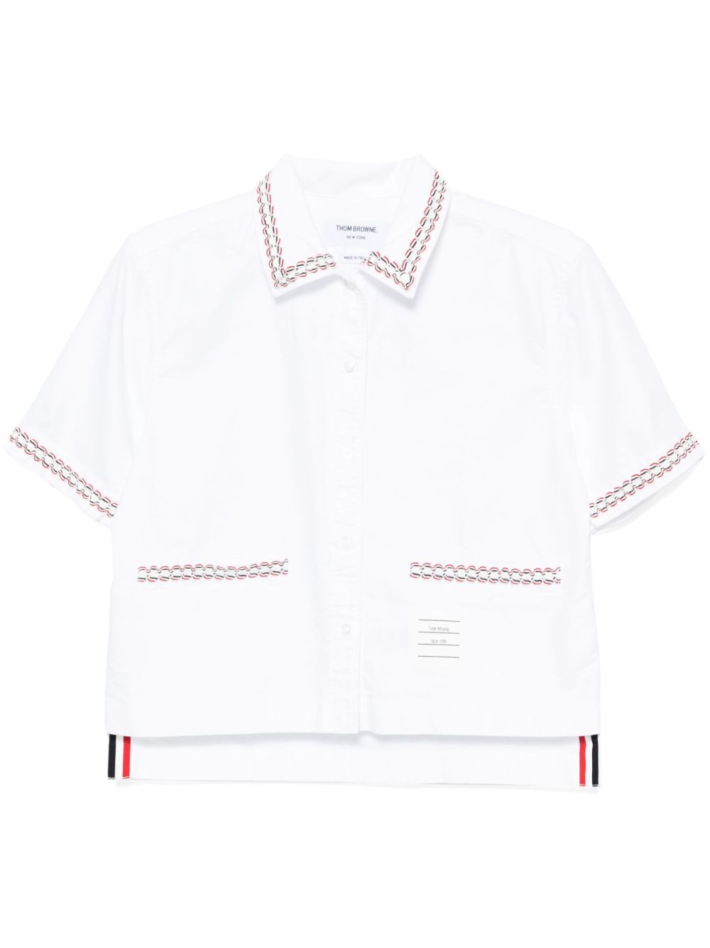 Thom Browne drop-back cropped shirt - White