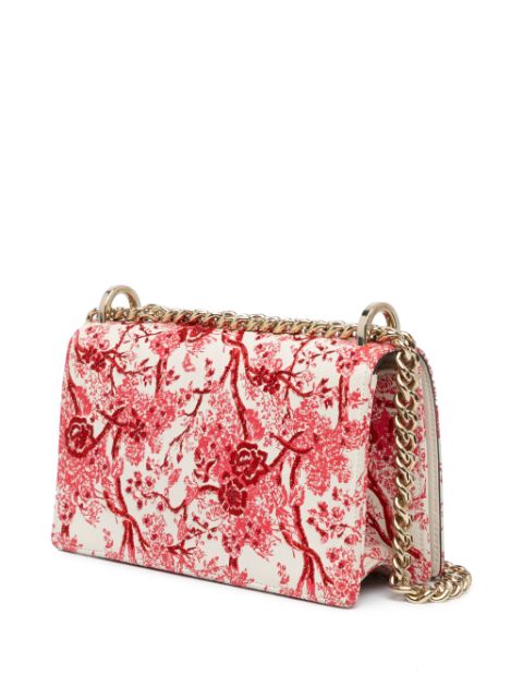 Christian Dior 2018 Medium Calfskin Embroidered Floral Toile de Jouy Diorama Flap crossbody bag Women