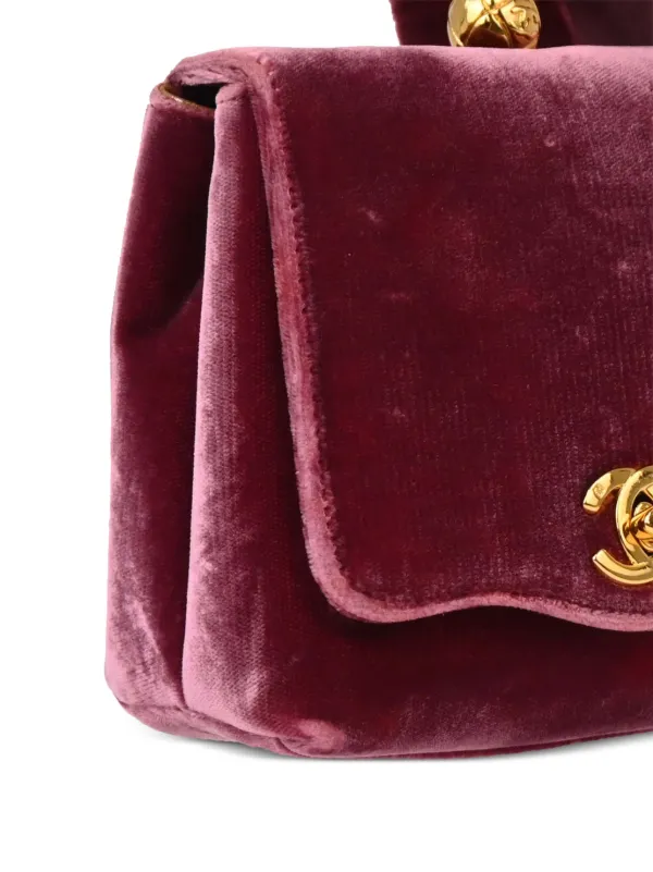 CHANEL Pre-Owned 1995 Velvet Clutch Bag Purple FARFETCH IN