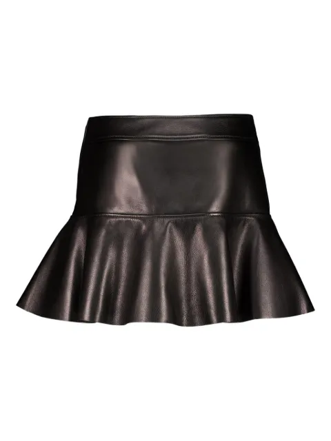 TOM FORD leather ruffled mini skirt