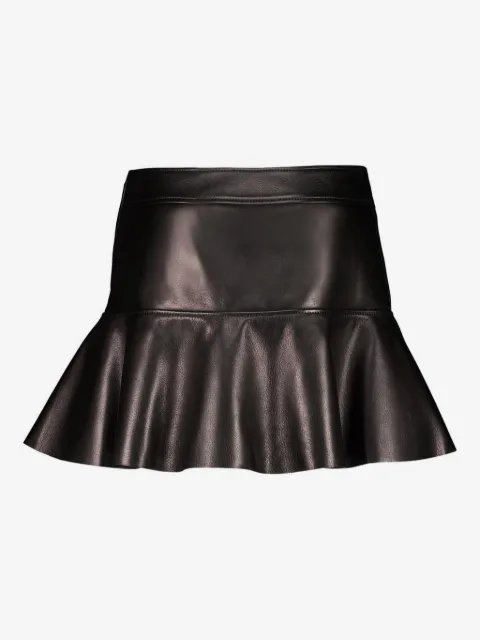 TOM FORD leather ruffled mini skirt