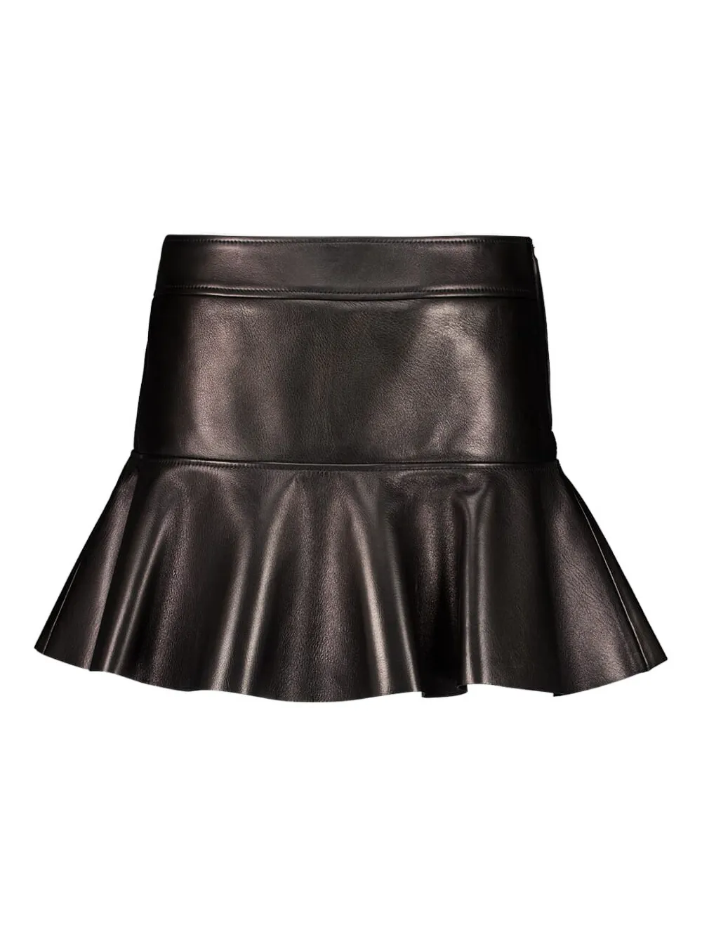 TOM FORD leather ruffled mini skirt Zwart