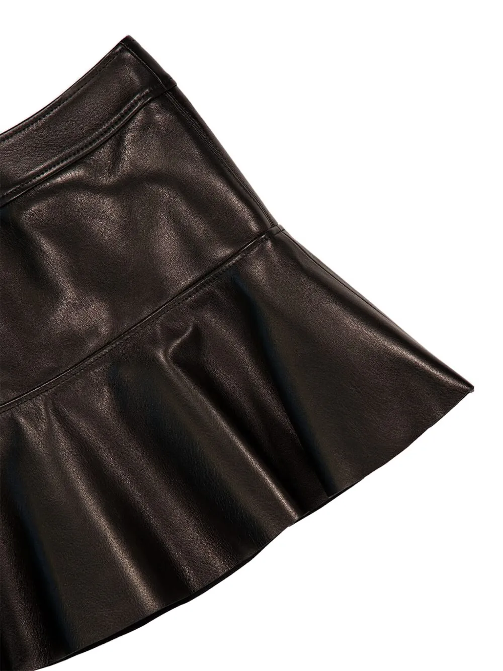 TOM FORD leather ruffled mini skirt Zwart