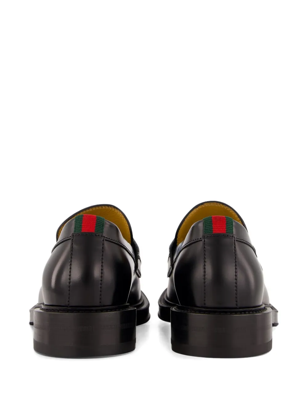 Gucci Leren loafers met Web-detail Zwart