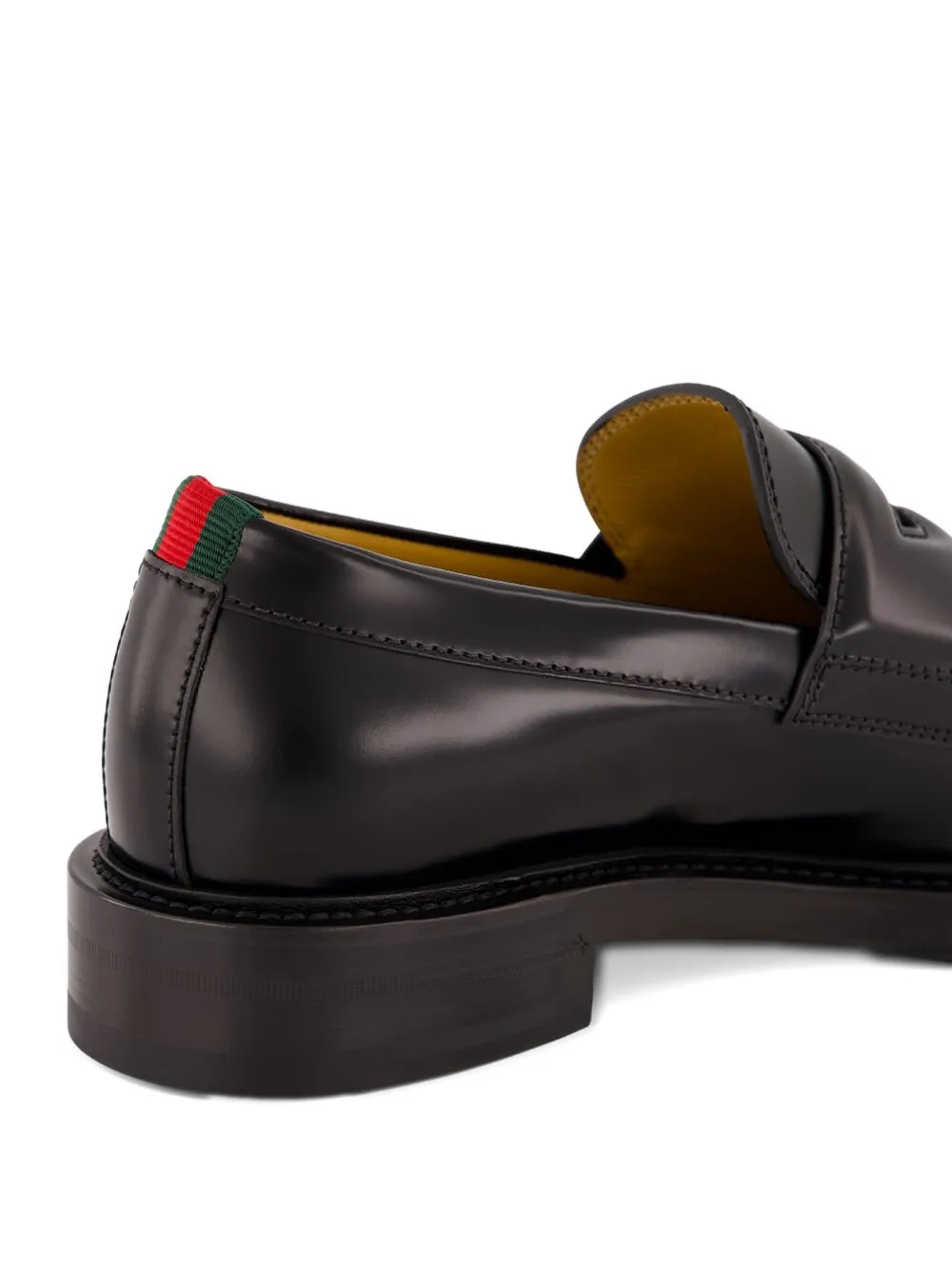 Gucci Leren loafers met Web-detail Zwart