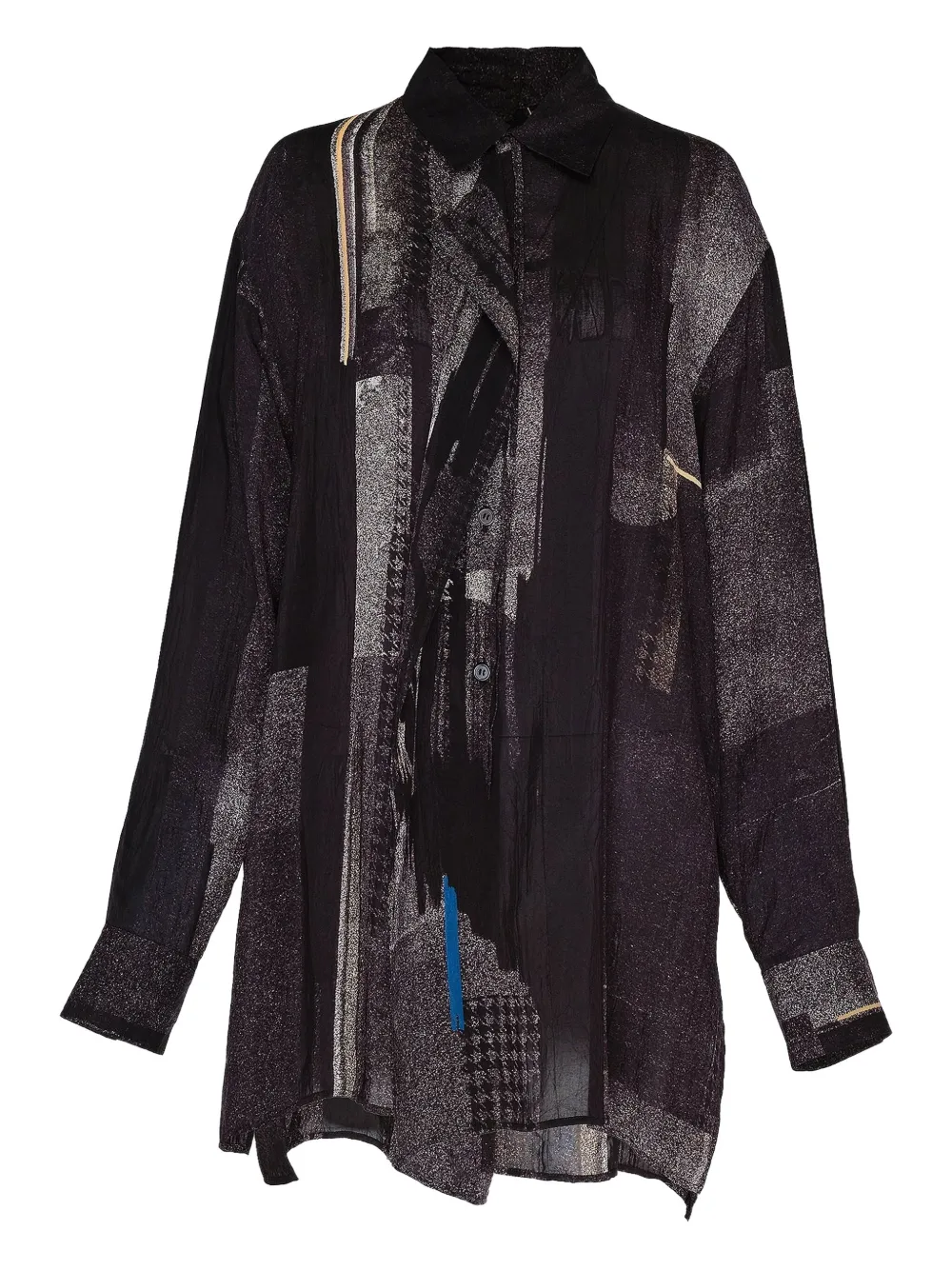 Y's Blouse met abstracte print - Zwart