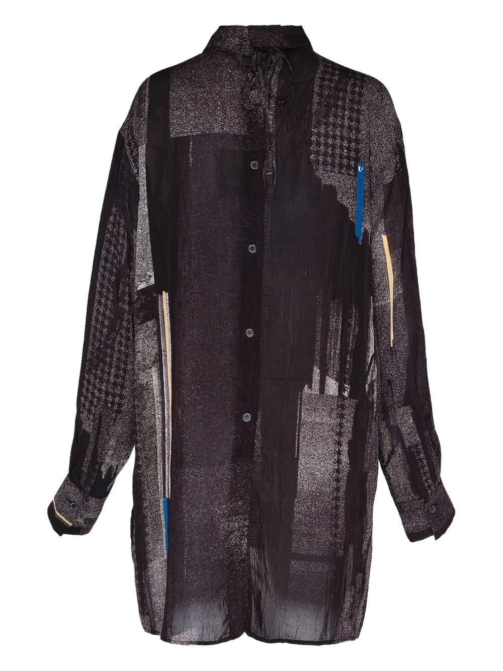Y's Hemd Mit Abstraktem Print In Black