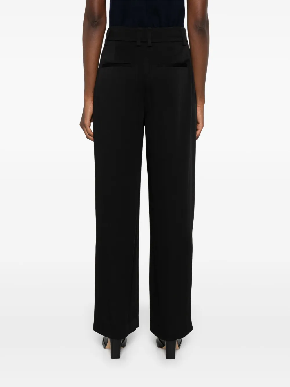 Vince Pantalon met geplooid detail Zwart