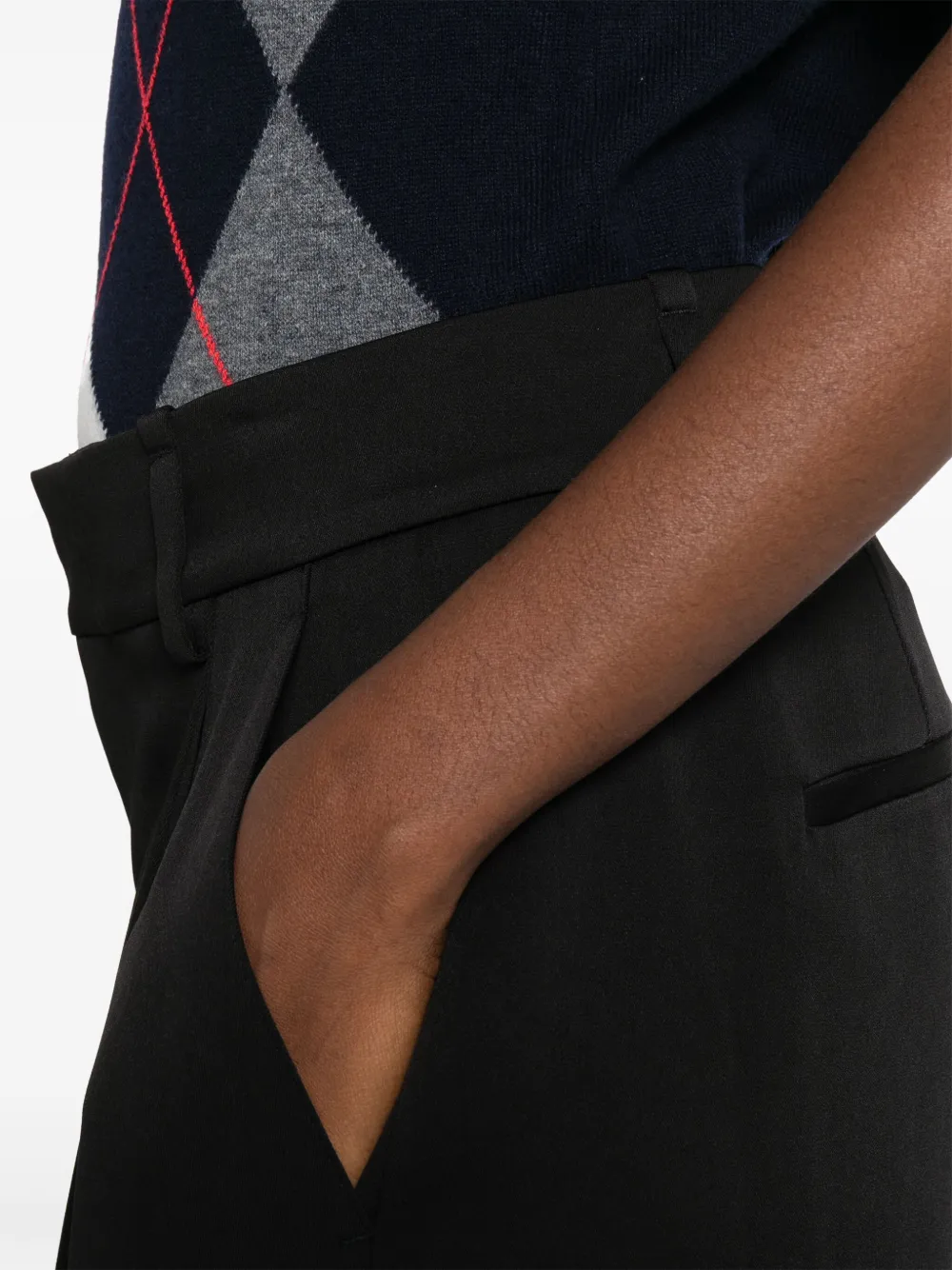 Vince Pantalon met geplooid detail Zwart