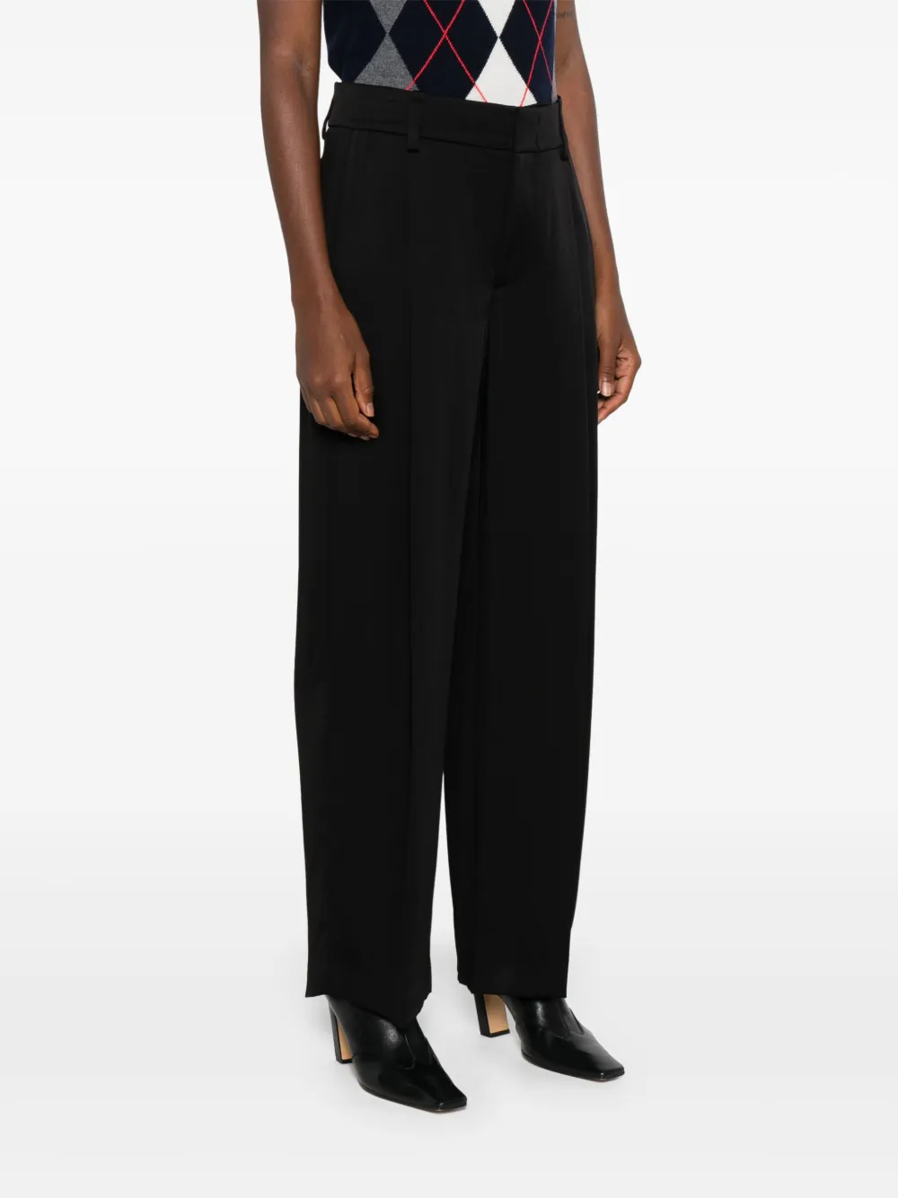 Vince Pantalon met geplooid detail Zwart