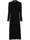 Vince long-sleeves crossover midi dress - Black