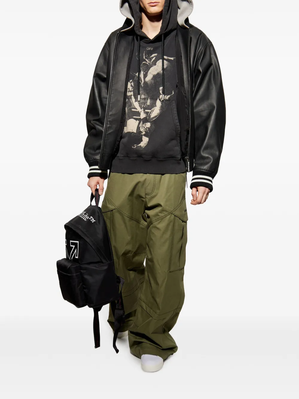 Off-White Hoodie met print Zwart