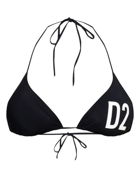 DSQUARED2 maxi-logo triangle bikini top