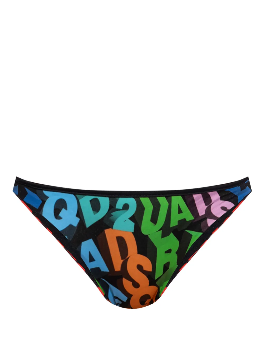 Dsquared2 Logo-print Bikini Bottoms In Black