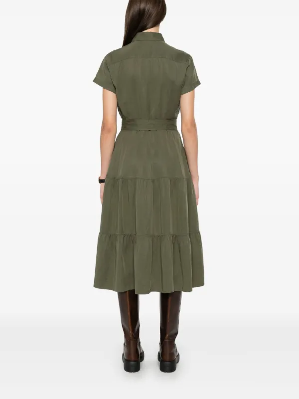 Polo Ralph Lauren Tiered Midi Dress Green FARFETCH PH