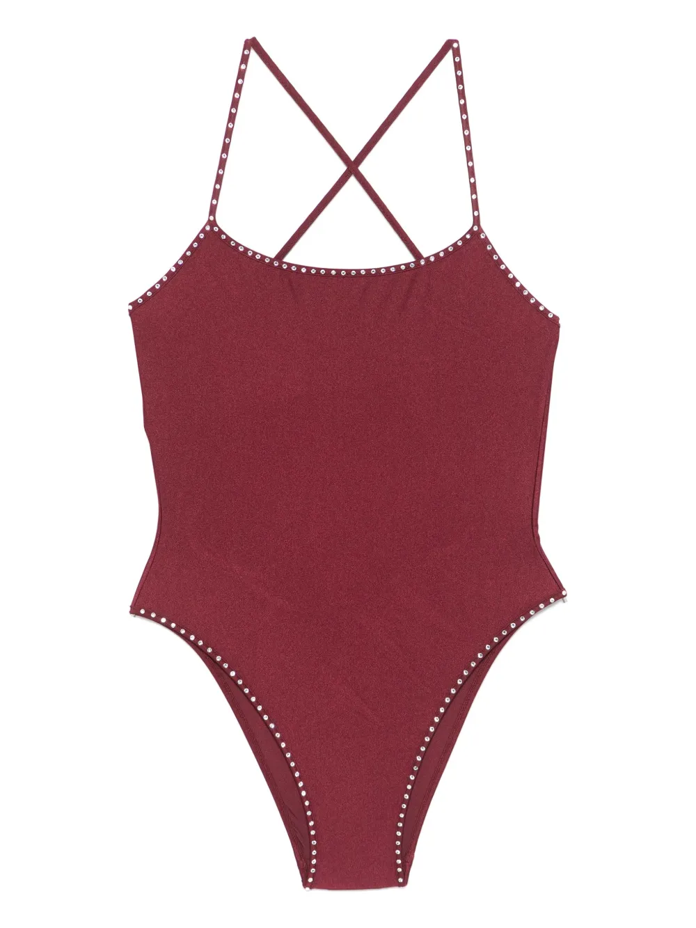 Oseree Badeanzug Mit Kristallen In Rot