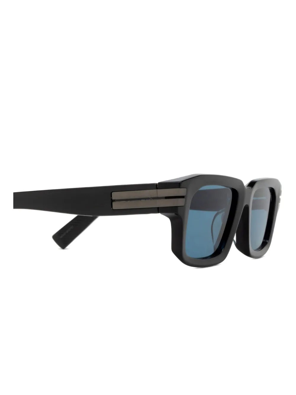 Zegna EZ0255 zonnebril met rechthoekig montuur Bruin