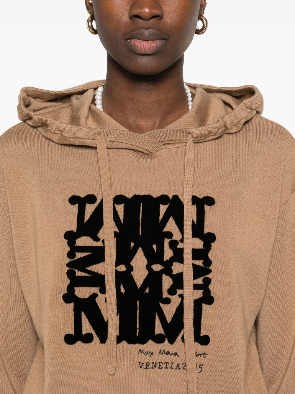 Max Mara Hoodie met logo Bruin