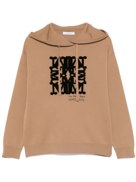 Max Mara flocked-logo hoodie