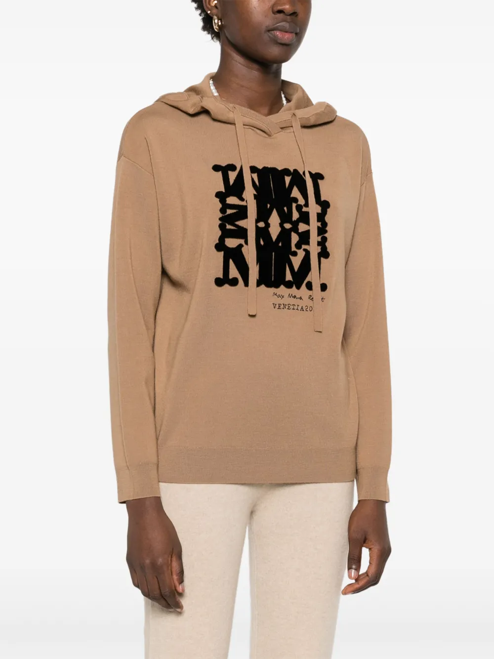 Max Mara Hoodie met logo Bruin