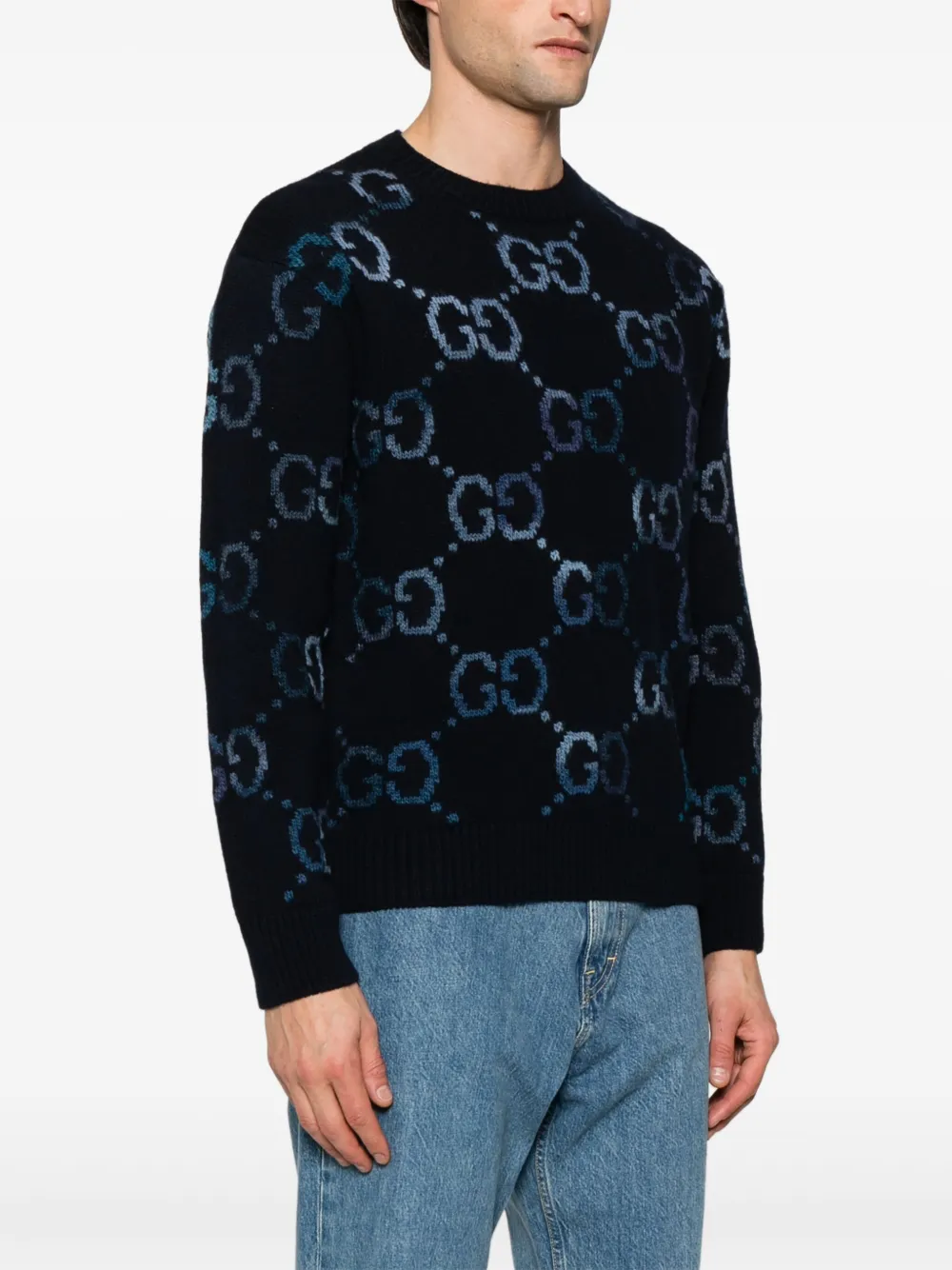 Gucci GG Intarsia trui Blauw