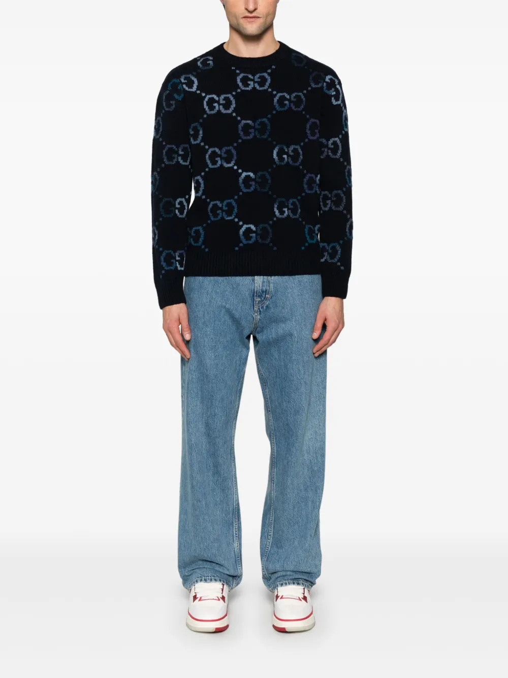 Gucci GG Intarsia trui - Blauw