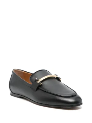Tod's Tロゴ レザーローファー | ブラック | FARFETCH JP