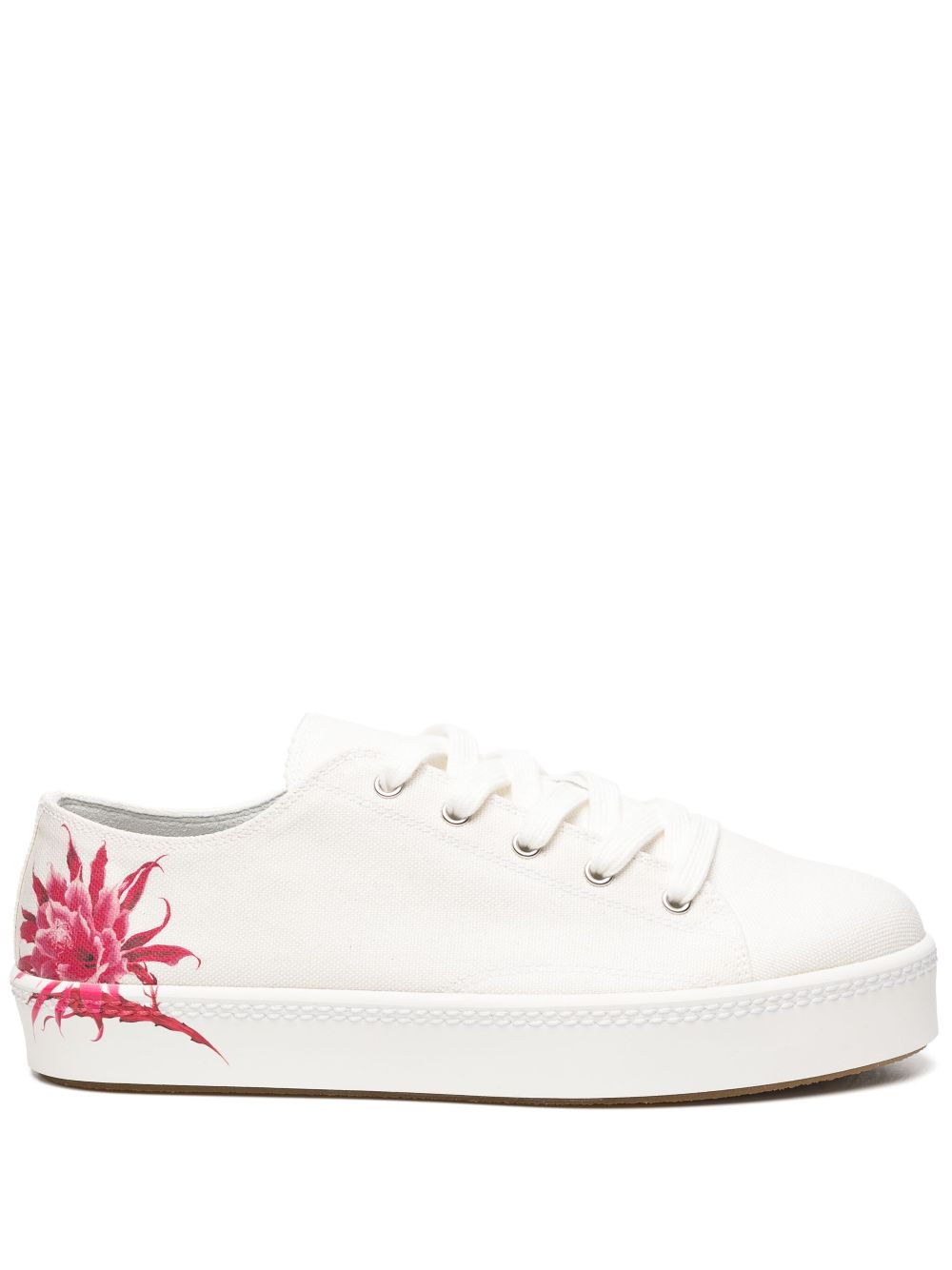 Y's Cactus design print sneaker - White