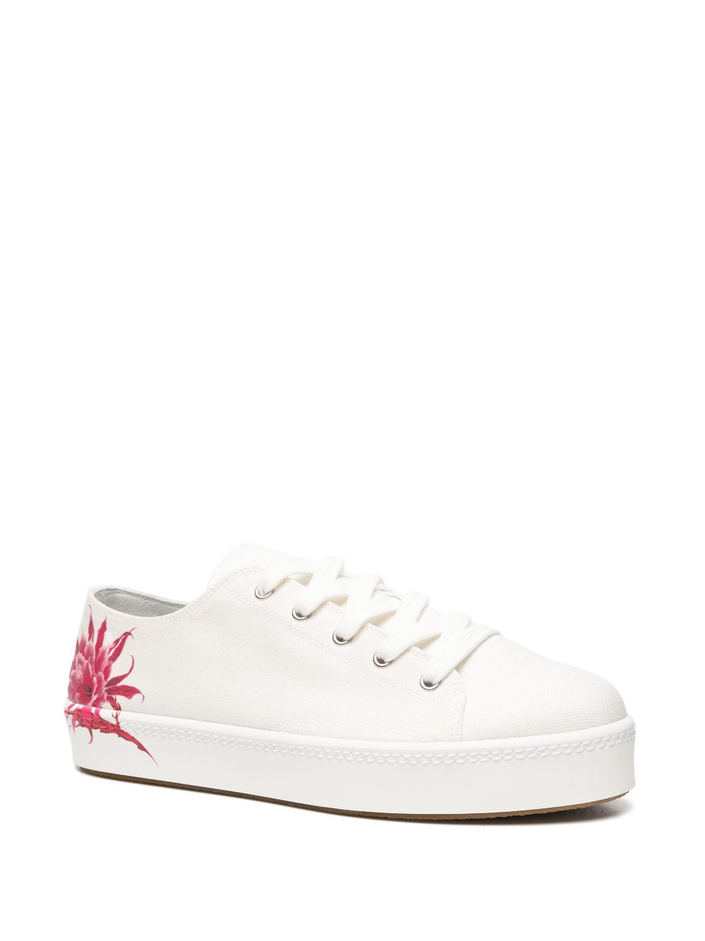 Y's Cactus design print sneaker - White