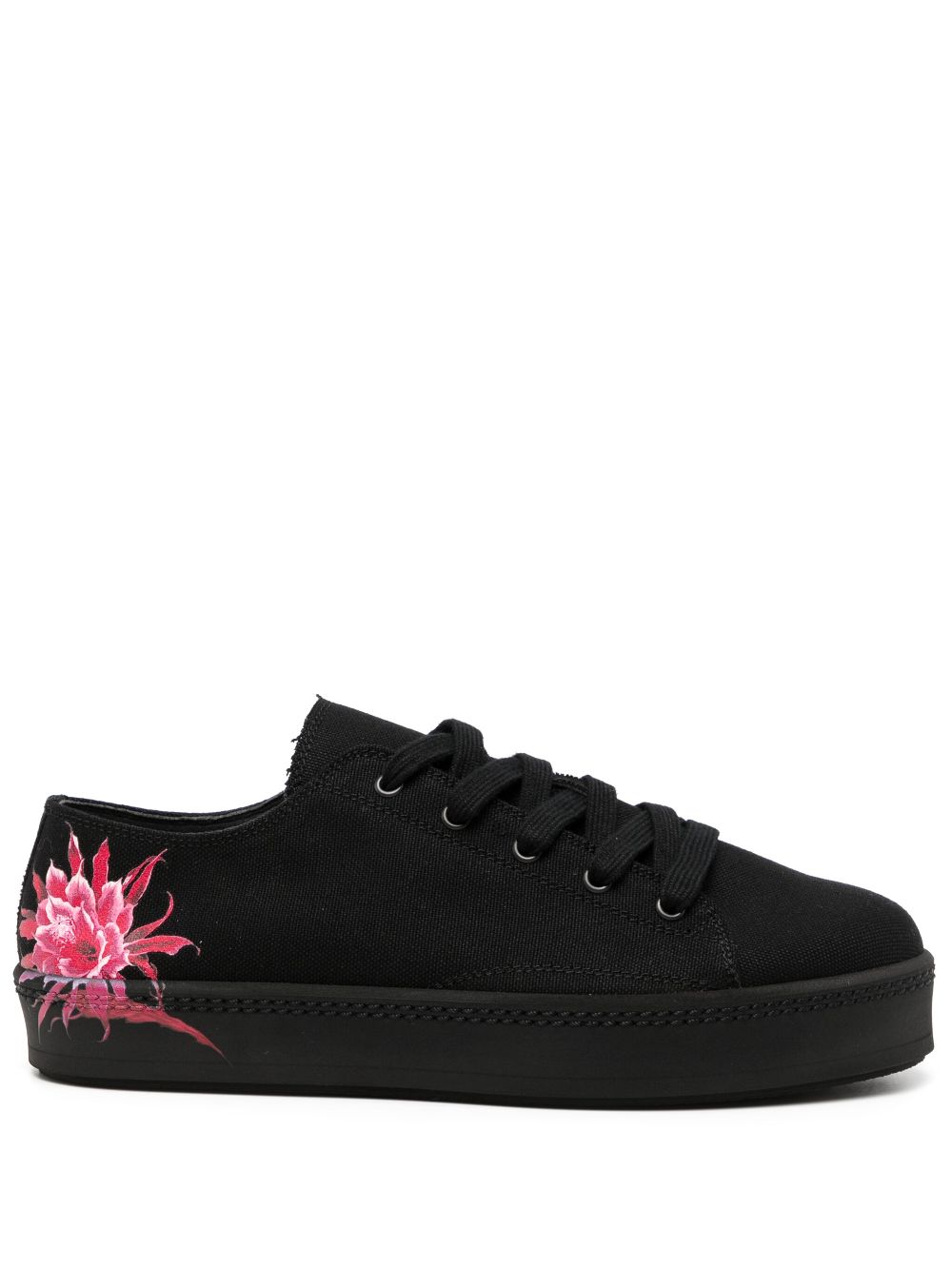 Y's Cactus design print sneaker - Black